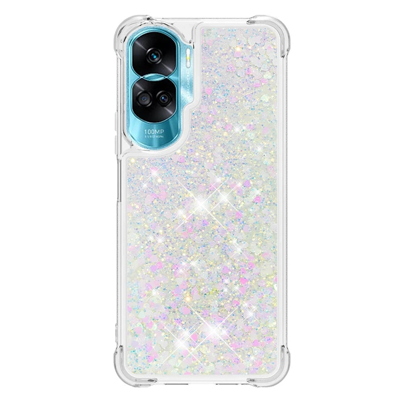 Honor 90 Lite Case on For Funda Honor 90 Lite CRT-NX1 Cover Glitter Dynamic Liquid Case For Huawei Honor90 Lite Phone Case Etui