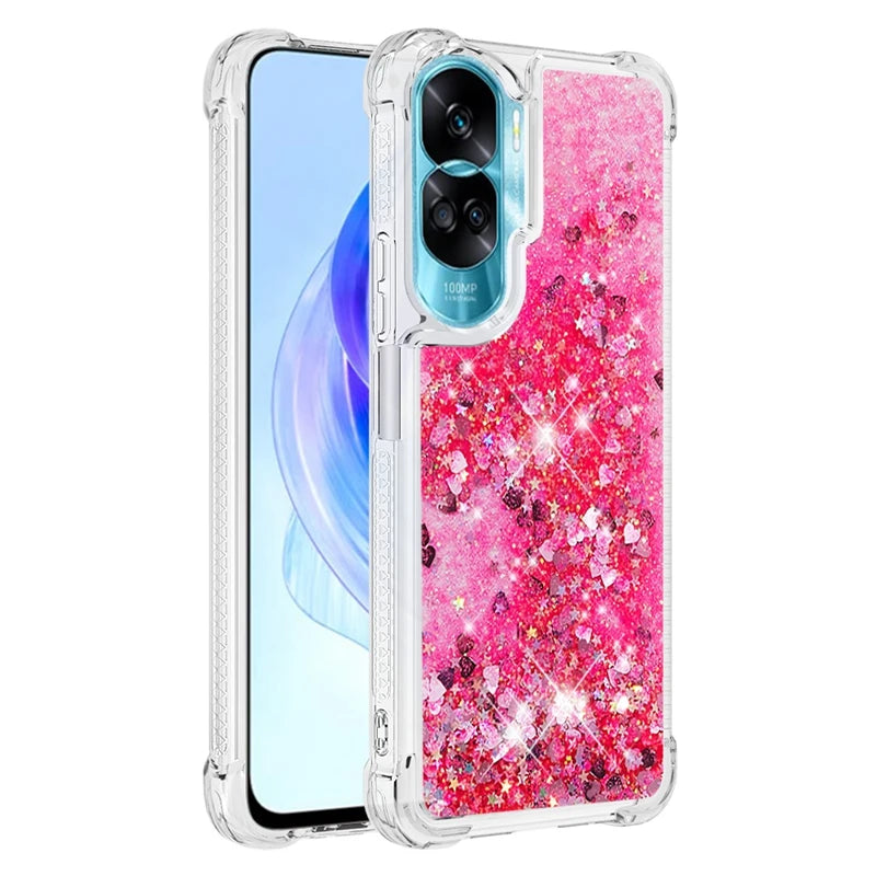 Honor 90 Lite Case on For Funda Honor 90 Lite CRT-NX1 Cover Glitter Dynamic Liquid Case For Huawei Honor90 Lite Phone Case Etui