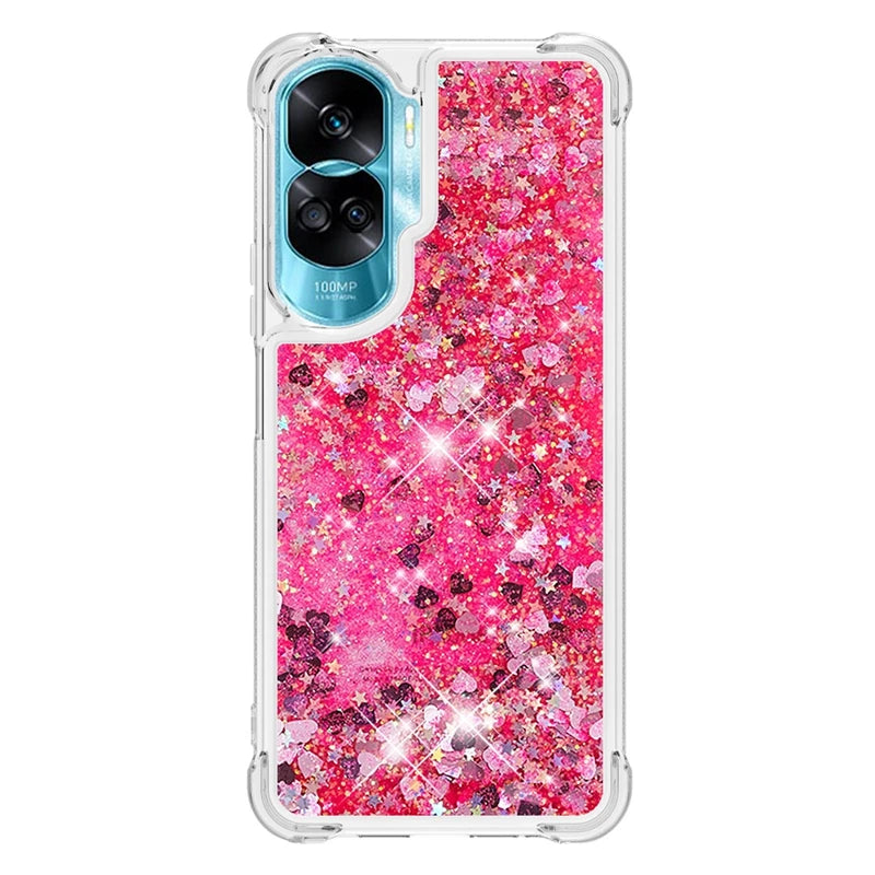 Honor 90 Lite Case on For Funda Honor 90 Lite CRT-NX1 Cover Glitter Dynamic Liquid Case For Huawei Honor90 Lite Phone Case Etui